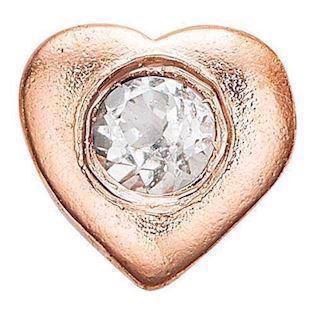 Christina Collect Rose Gold Plated 925 Sterling Silver Topaz Heart Small rose gold plated heart with white topaz, model 603-R1
